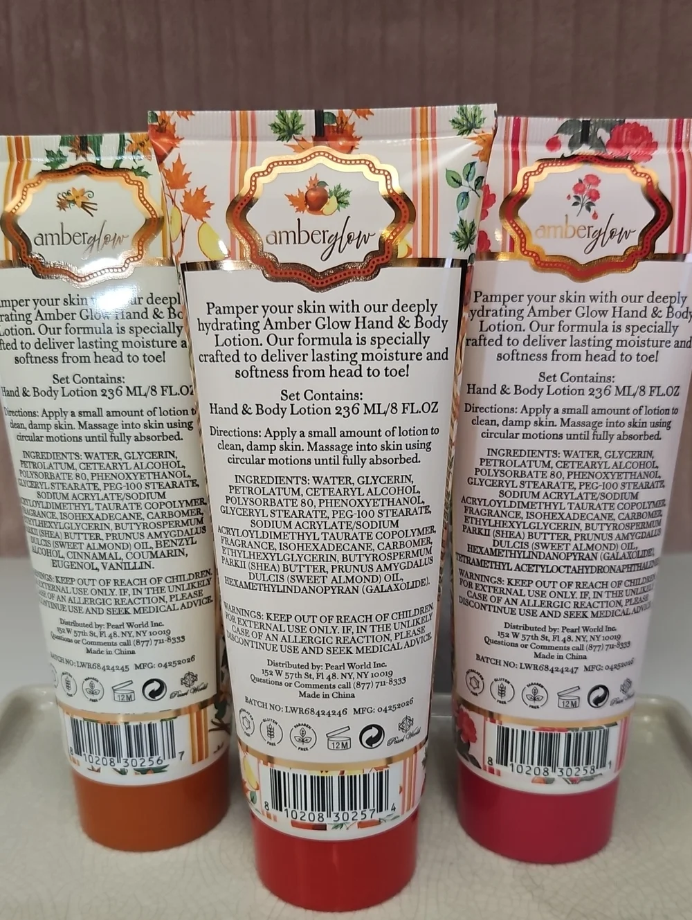 amberglow Moisturizing Hand & Body Lotion Set 3-PC